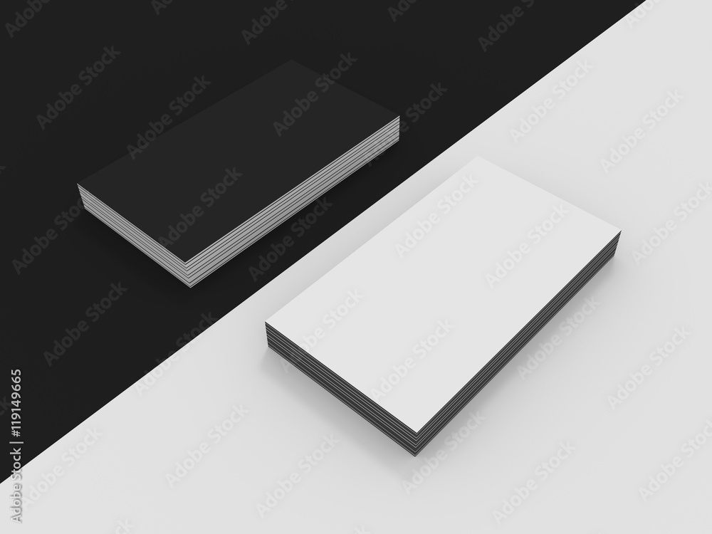 Blank black and white business cards mockup. Blank black and white business cards mockup.