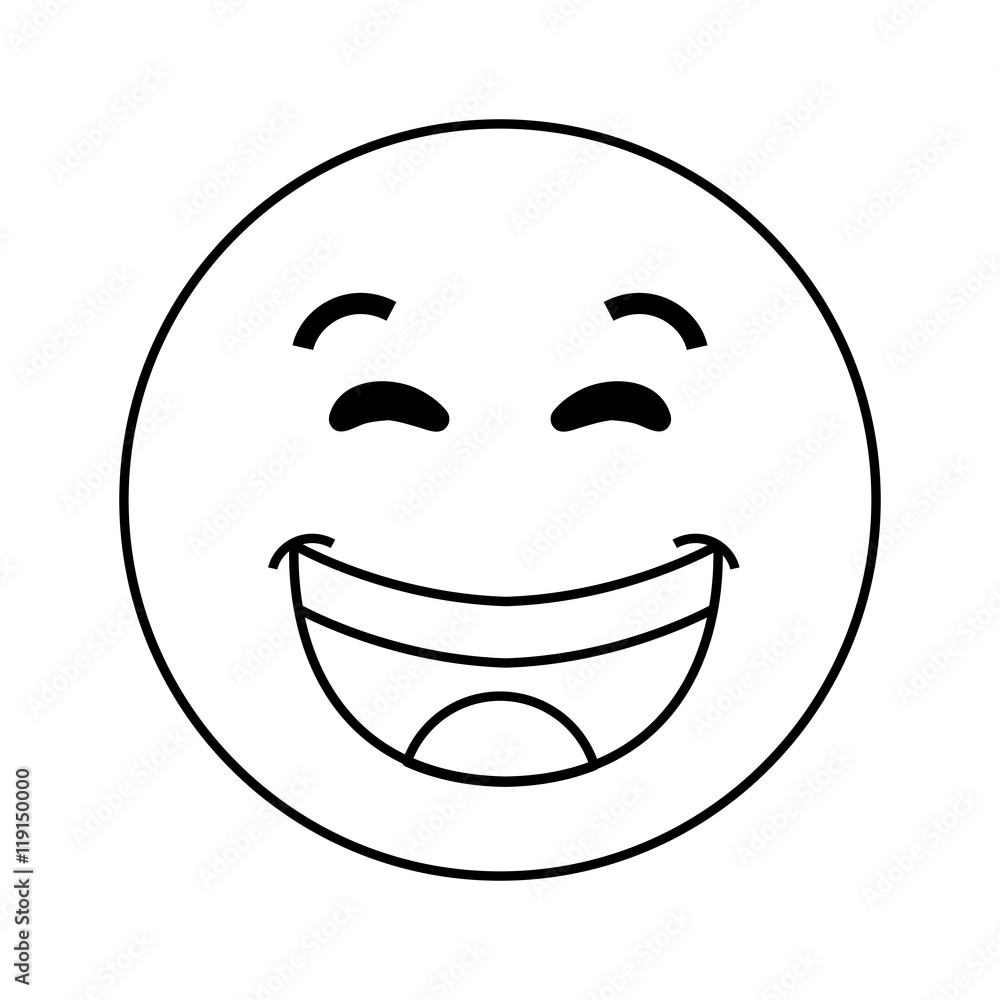 flat design laughing emoticon icon vector illustration flat design laughing emoticon icon vector illustration