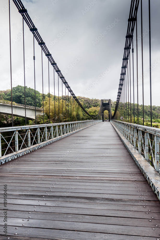 Obraz premium Paysage et Nature de l'île de la Réunion Paysage et pont suspendu à la Réunion