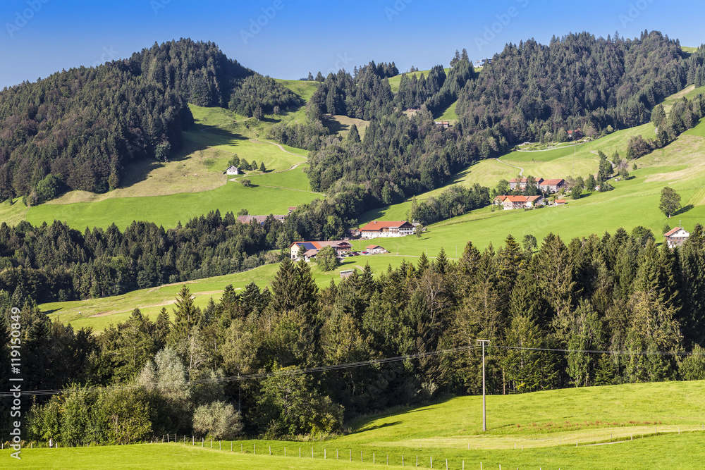 Panorama View Allgäu Mountains at Steibis near Oberstaufen