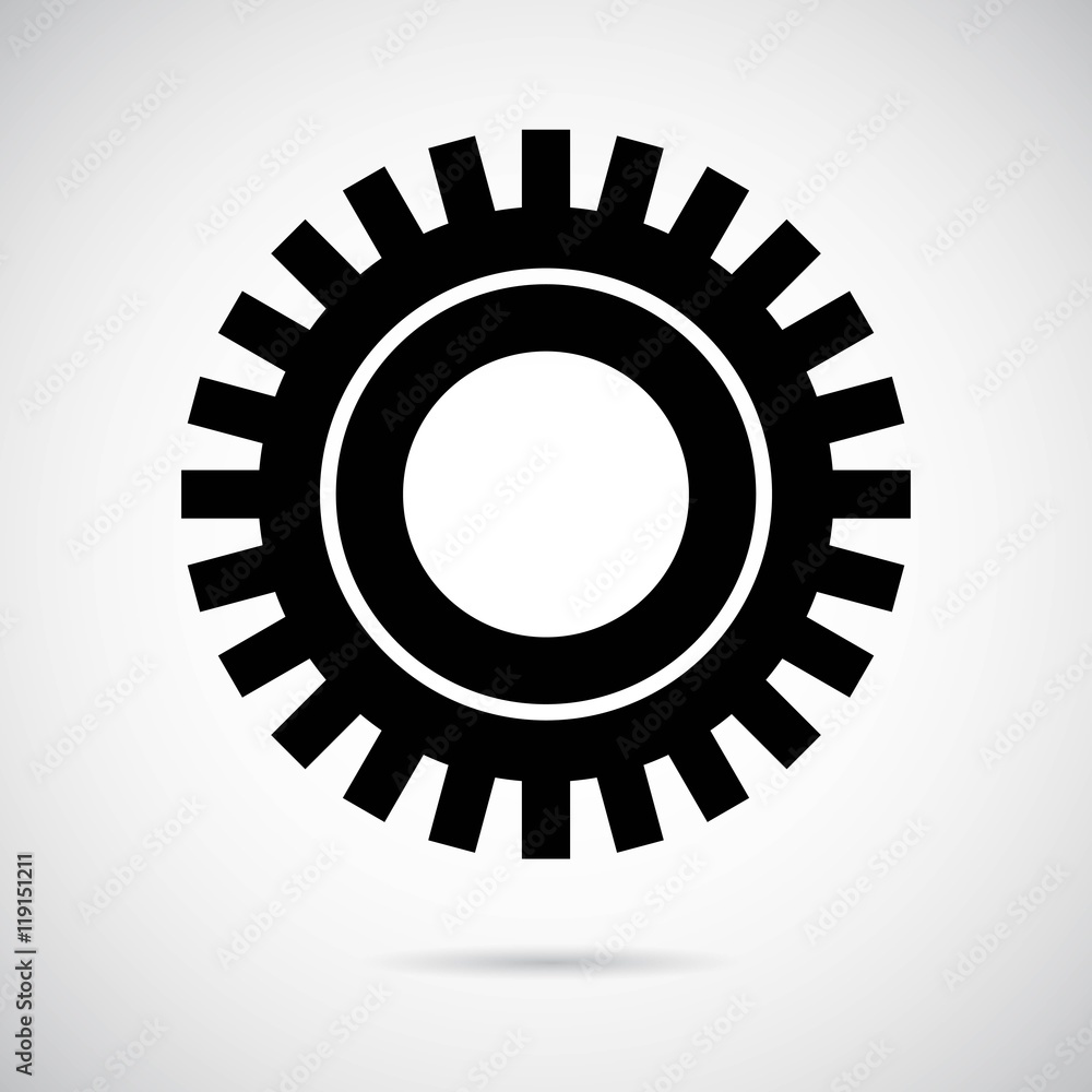 Gear 1 icon on gray background. Vectro art. Gear 1 icon on gray background. Vectro art.