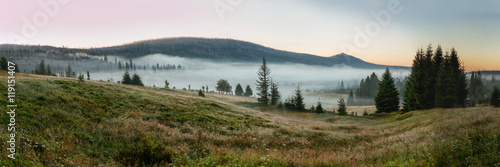 View on Lusen hill in the Bavarian Forest from Breznik in Sumava, South Bohemia, 1.373m photo