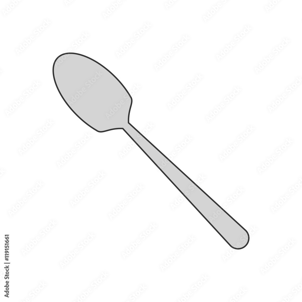 flat design single spoon icon vector illustration