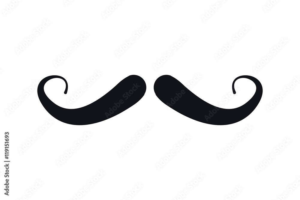 flat design retro mustache icon vector illustration