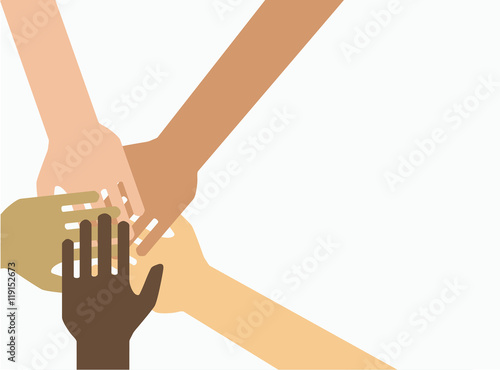  symbol of unity, teamwork - a lot of hands together.