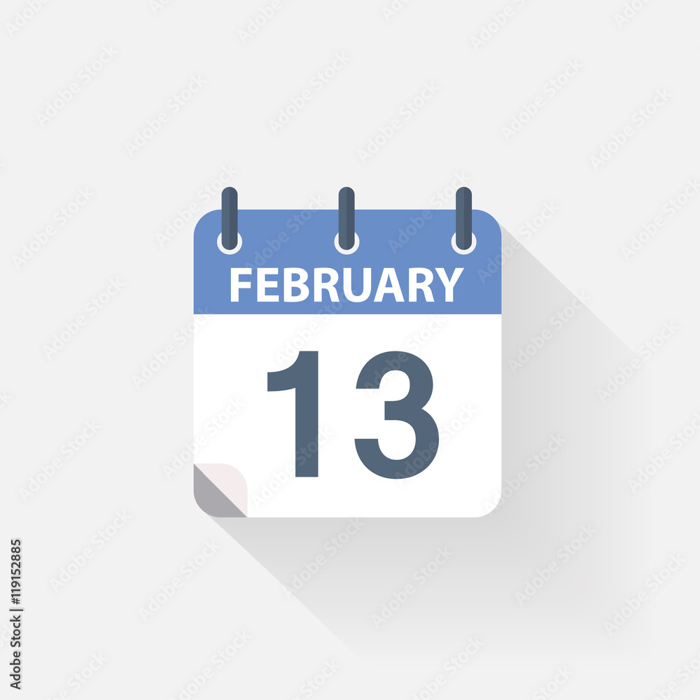 13 february calendar icon 13 february calendar icon