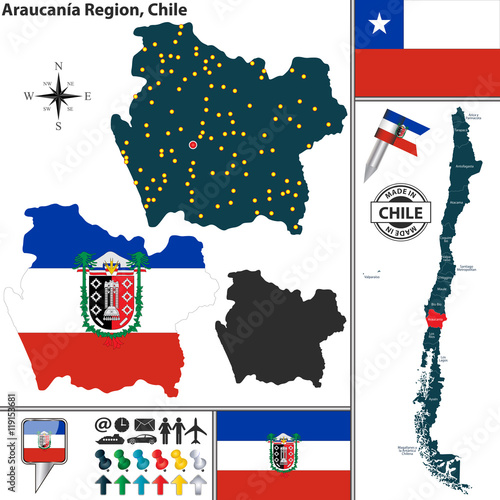 Map of Araucania, Chile photo