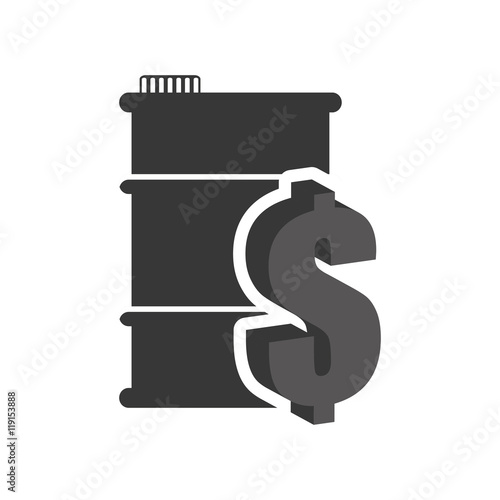 money barrel petroleum gasoline oil industry silhouette icon. Flat and Isolated design. Vector illustration