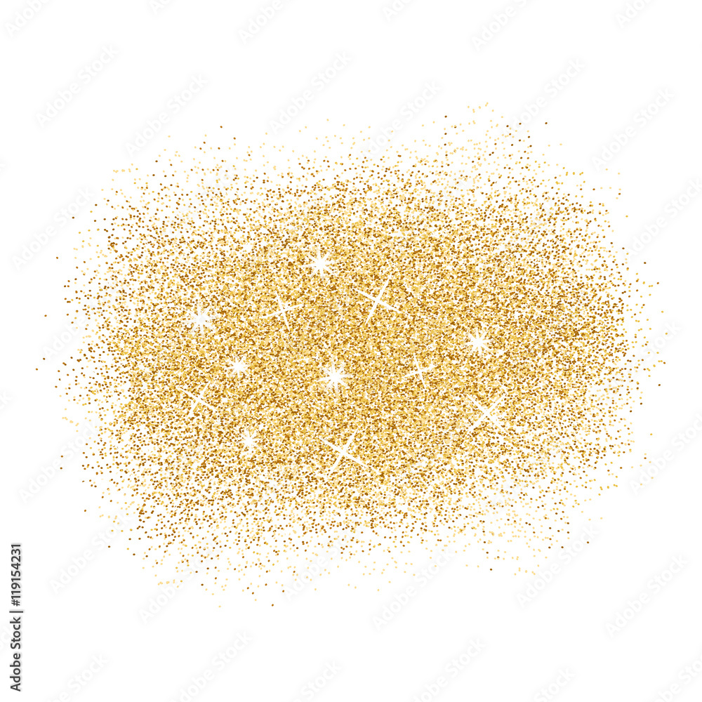 Gold glitter splash on white background. Vector illustration. Gold glitter splash on white background. Vector illustration.