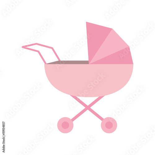 flat design baby stroller icon vector illustration