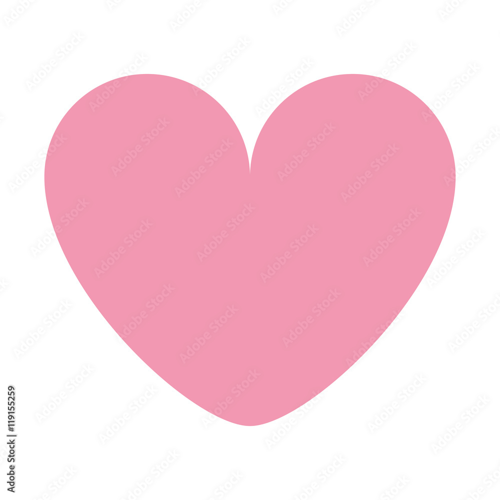 flat design pink cartoon heart icon vector illustration
