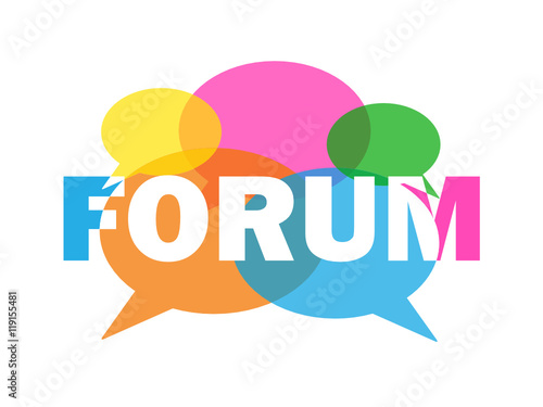 FORUM colourful vector icon with speech bubbles