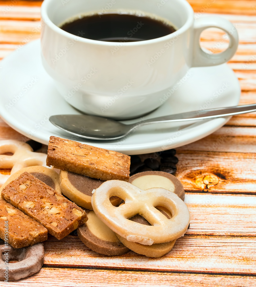 Coffee And Biscuits Represents Break Delicious And Caffeine Coffee And Biscuits Represents Break Delicious And Caffeine