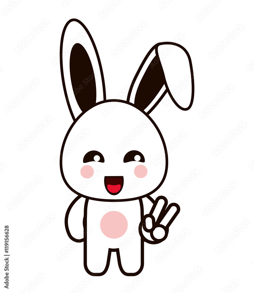 flat design Cute rabbit cartoon vector illustration flat design Cute rabbit cartoon vector illustration