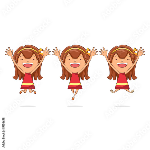 Cute girl jumping