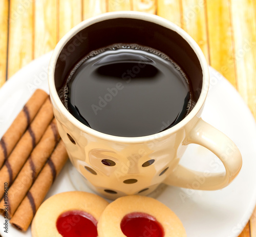 Relaxing Cookies Coffee Indicates Refreshment Crackers And Bicky photo