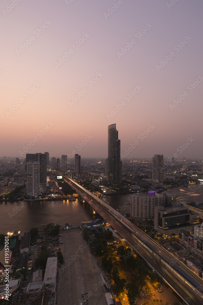 Bangkok,Thailand March 14,2015 : Sunset view of Bangkok 