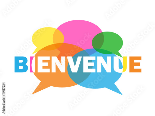 "BIENVENUE" icône vecteur avec bulles