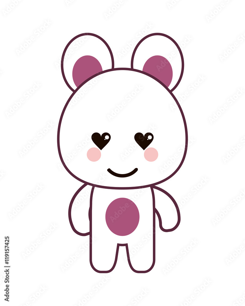 flat design kawaii bear emoticon icon vector illustration flat design kawaii bear emoticon icon vector illustration