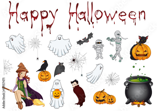 Happy Halloween Icons Set 
