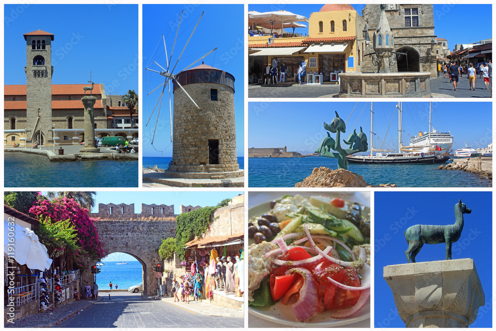 Obraz premium Carte postale de Rhodes