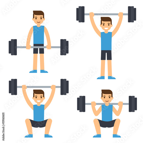 Man lifting barbell