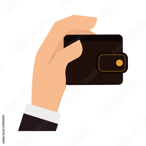 wallet money financial item commerce market icon. Flat and Isolated design. Vector illustration