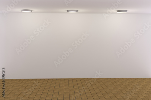 3d rendering of white empty room