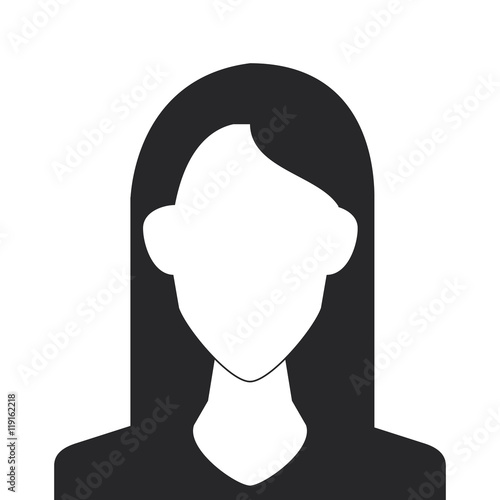 flat design faceless woman portrait icon vector illustration