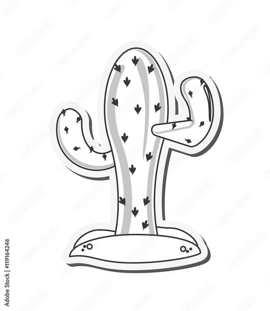 flat design single cactus icon vector illustration flat design single cactus icon vector illustration