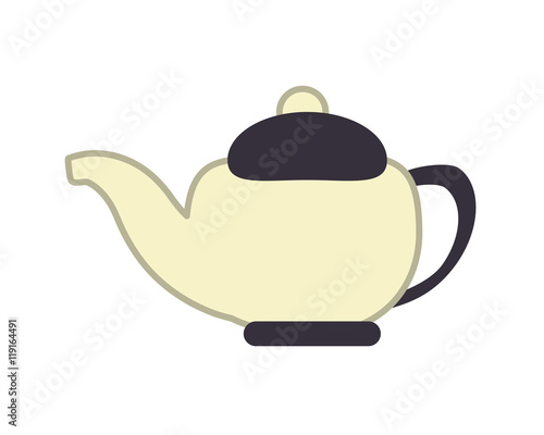 flat design porcelain teapot icon vector illustration