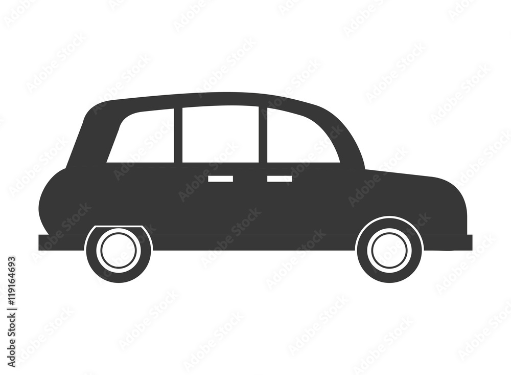 flat design classic car sideview icon vector illustration