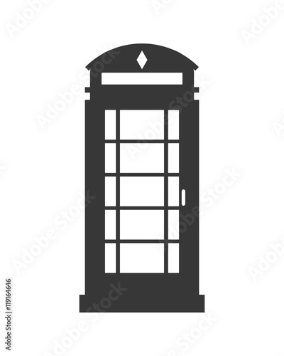 flat design english phone booth icon vector illustration