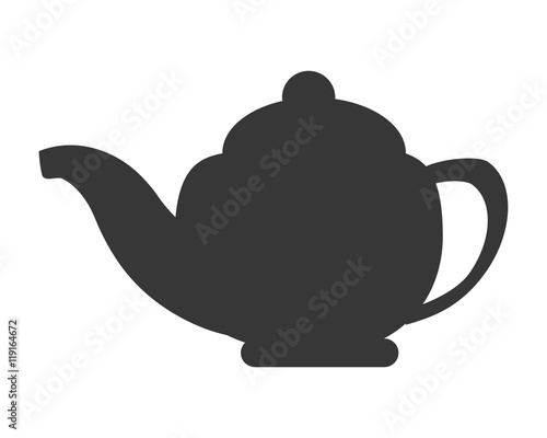 flat design porcelain teapot icon vector illustration