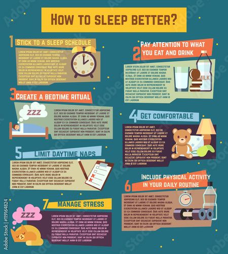 How to sleep better. Vector infographics