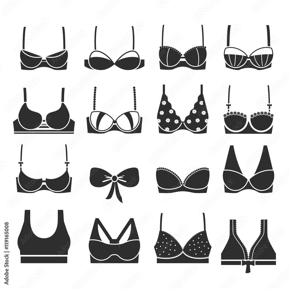 Different types of bra vector signs Stock Vector Adobe Stock
