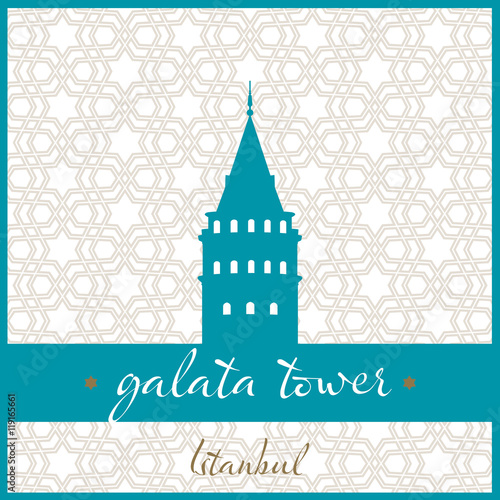 istanbul galata tower logo, icon and symbol vector illustration