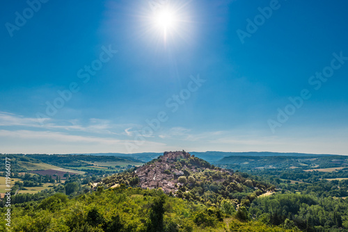 Cordes-sur-Ciel, France from eastern viewpoint photo