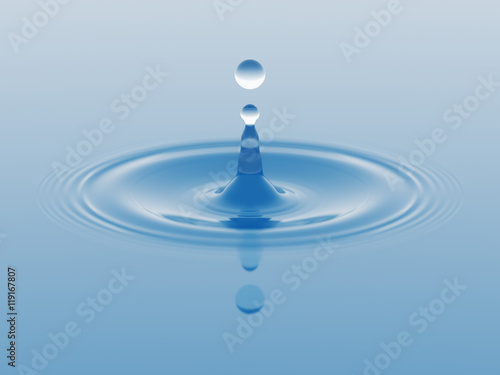 Water splash closeup 3d illustration