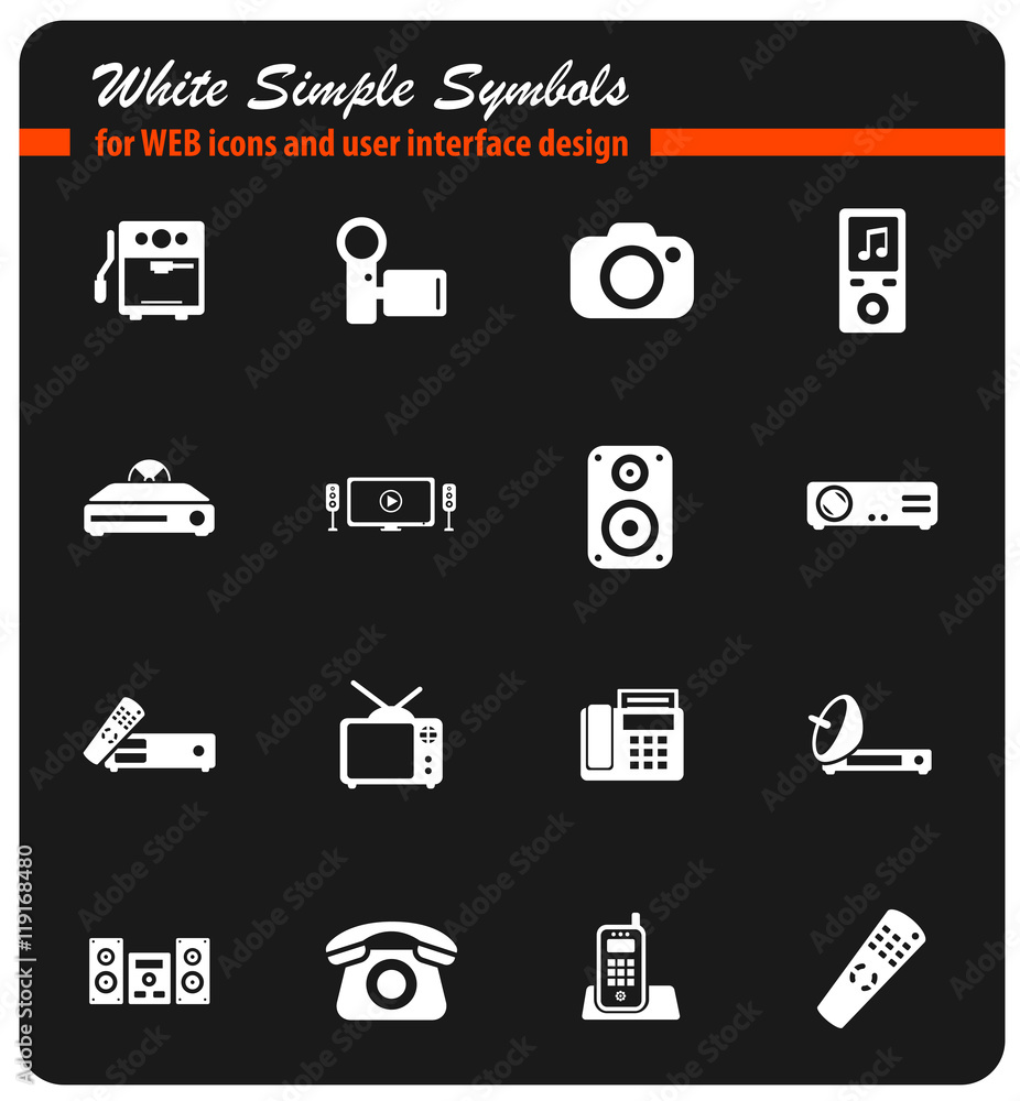 Home applicances simply icons Home applicances simply icons