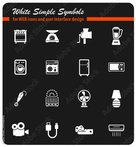 Home applicances simply icons