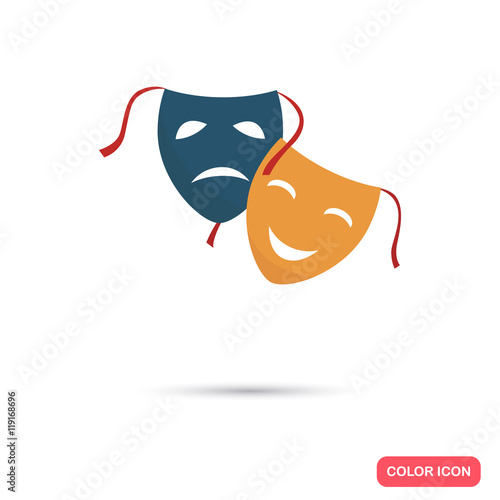 Movie genre masks color flat icon