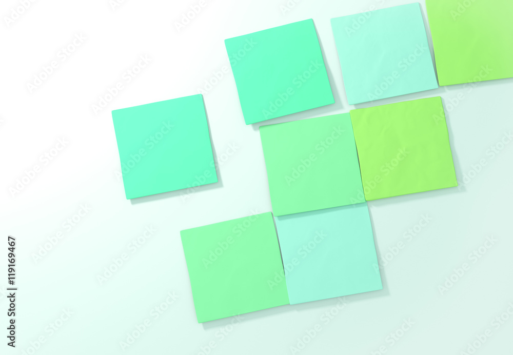Sticky notes on white background. 3D illustration. Sticky notes on white background. 3D illustration.