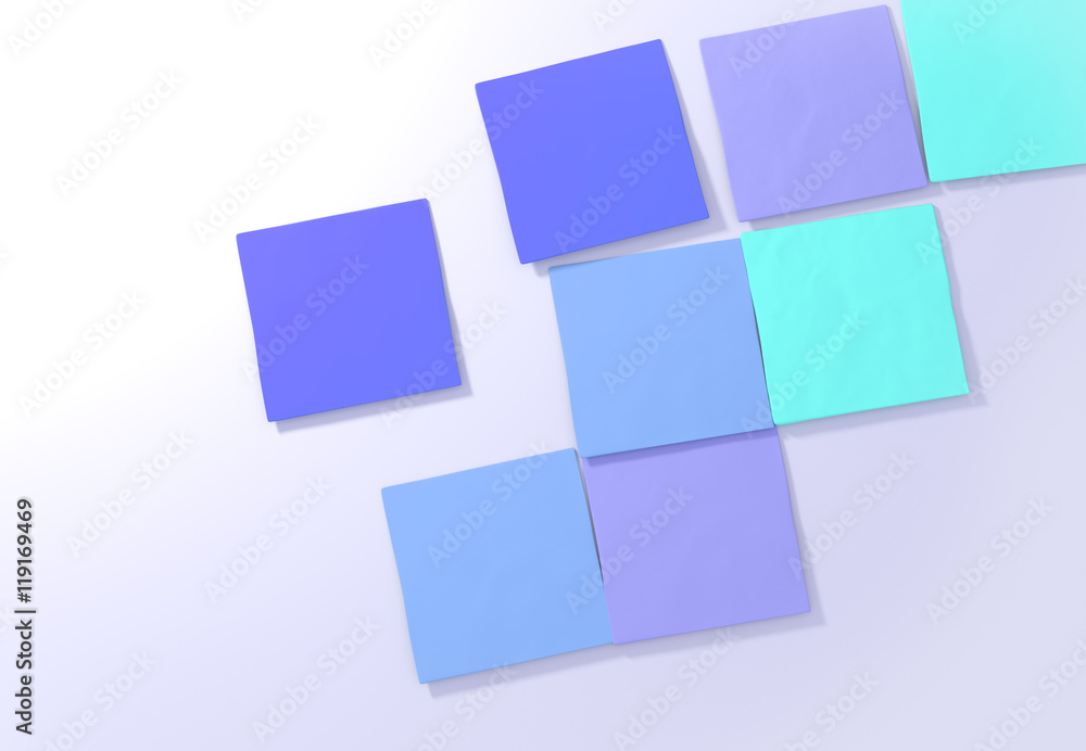 Sticky notes on white background. 3D illustration. Sticky notes on white background. 3D illustration.