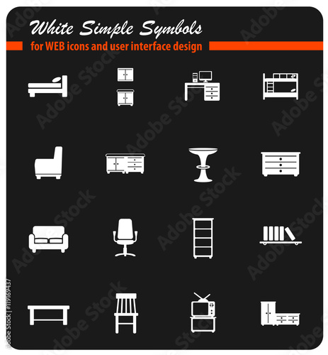 Furniture simply icons
