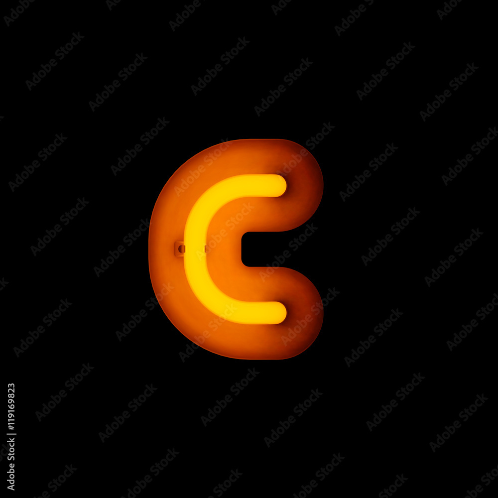 Neon Letter c lower case red rounded neon alphabet Neon Letter c lower case red rounded neon alphabet