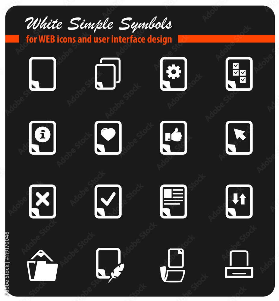 Documents icons set