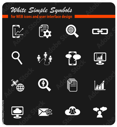 data analytic and social network icon set