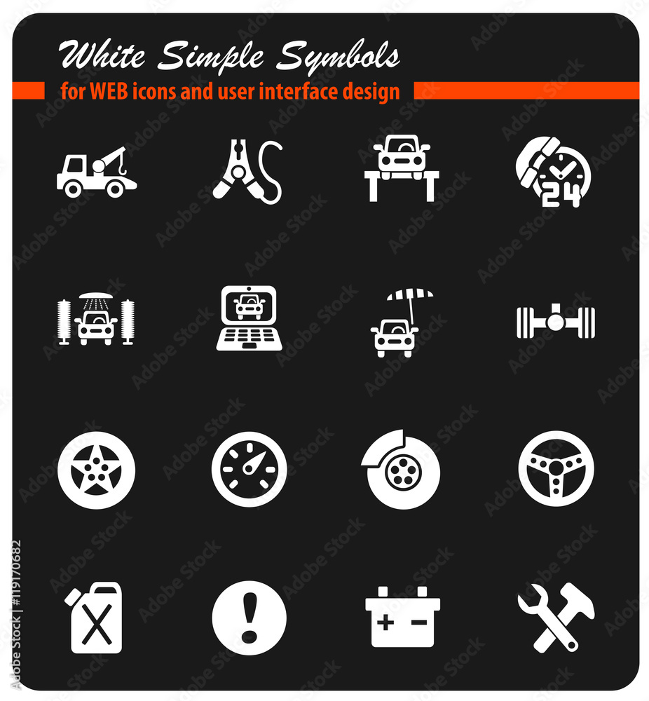 car service icon set