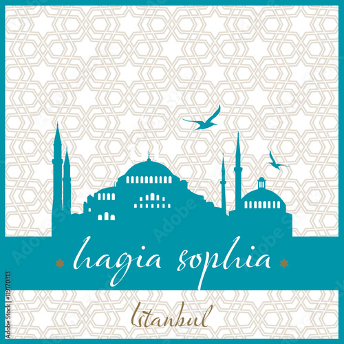 istanbul hagia sophia mosque logo, icon and symbol vector illustration